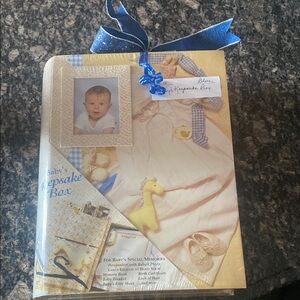 Baby's Keepsake Box with Blue Accents